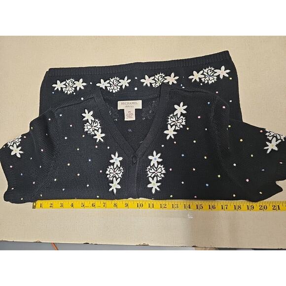 Bechamel VTG Pastel Polka Dot Embroidered Cardigan PS Grannycore Button Front - Picture 6 of 7